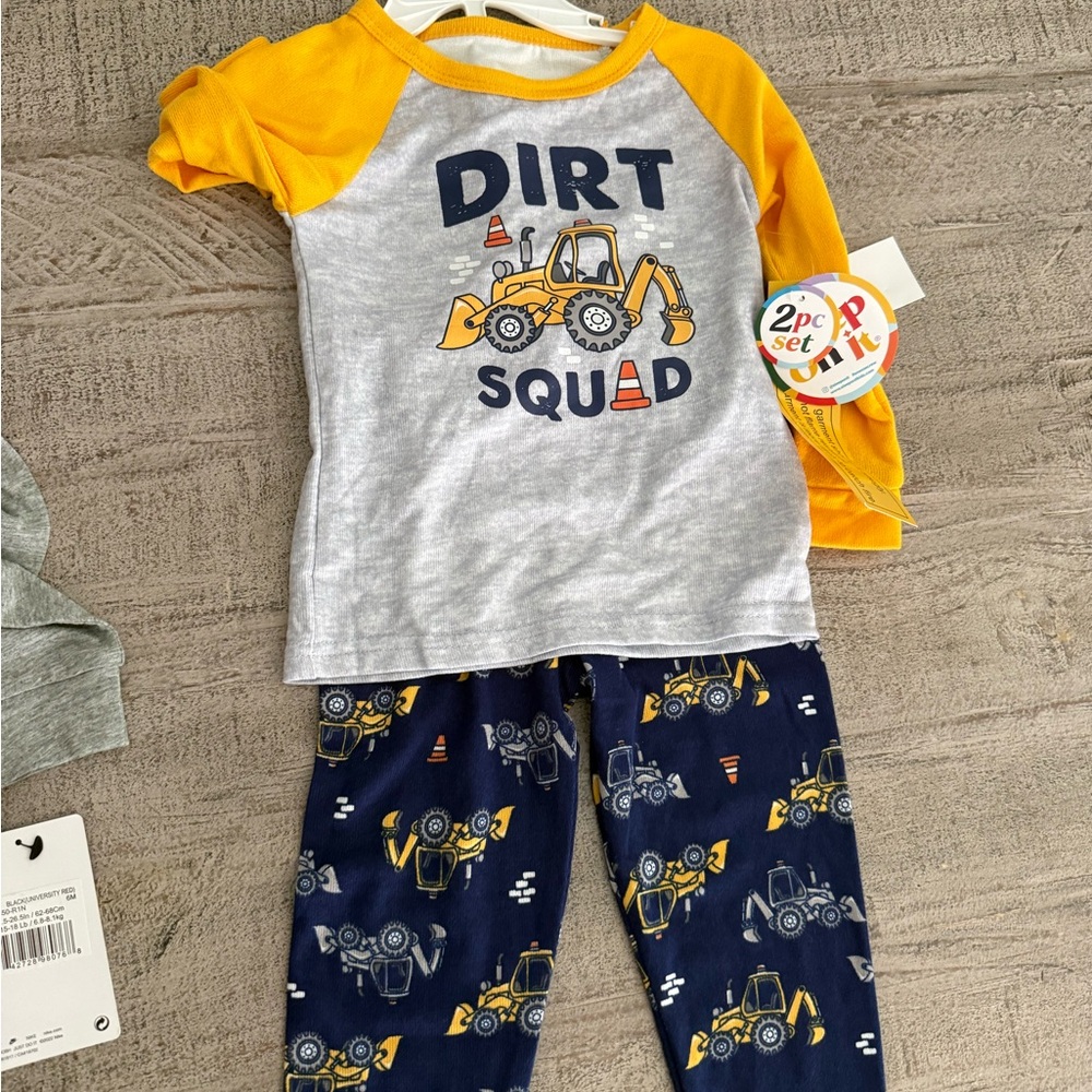 Sleep On It Yellow & Gray 'Dirt Squad' Pajama Set